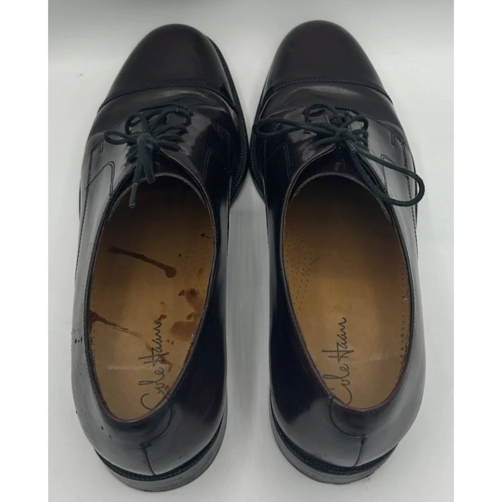 Cole Haan 08331 Caldwell‎ Cap Toe Oxford Burgundy Dress Shoes Men's Size 11.5D